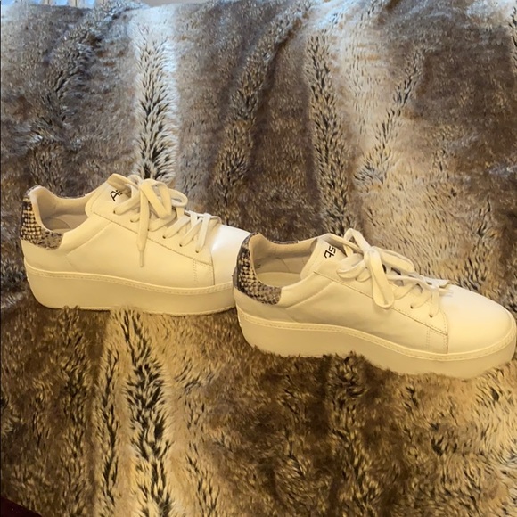 SOLD Ash Platform Sneaker with Snake Embossed Heel - Picture 5 of 8